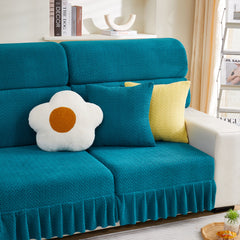 Tailored Sofa Cushion Covers Stretch Couch Seat Covers  with Skirt for Sectional Sofas - Ornate Home