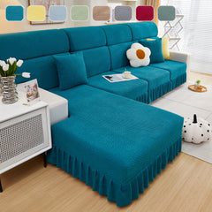 Tailored Sofa Cushion Covers Stretch Couch Seat Covers  with Skirt for Sectional Sofas - Ornate Home