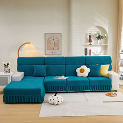 Tailored Sofa Cushion Covers Stretch Couch Seat Covers  with Skirt for Sectional Sofas - Ornate Home