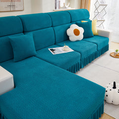 Tailored Sofa Cushion Covers Stretch Couch Seat Covers  with Skirt for Sectional Sofas - Ornate Home