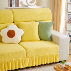 Tailored Sofa Cushion Covers Stretch Couch Seat Covers  with Skirt for Sectional Sofas - Ornate Home