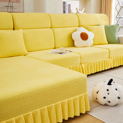 Tailored Sofa Cushion Covers Stretch Couch Seat Covers  with Skirt for Sectional Sofas - Ornate Home