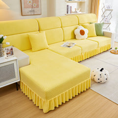Tailored Sofa Cushion Covers Stretch Couch Seat Covers  with Skirt for Sectional Sofas - Ornate Home