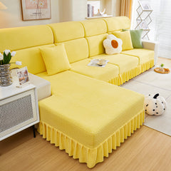 Tailored Sofa Cushion Covers Stretch Couch Seat Covers  with Skirt for Sectional Sofas - Ornate Home