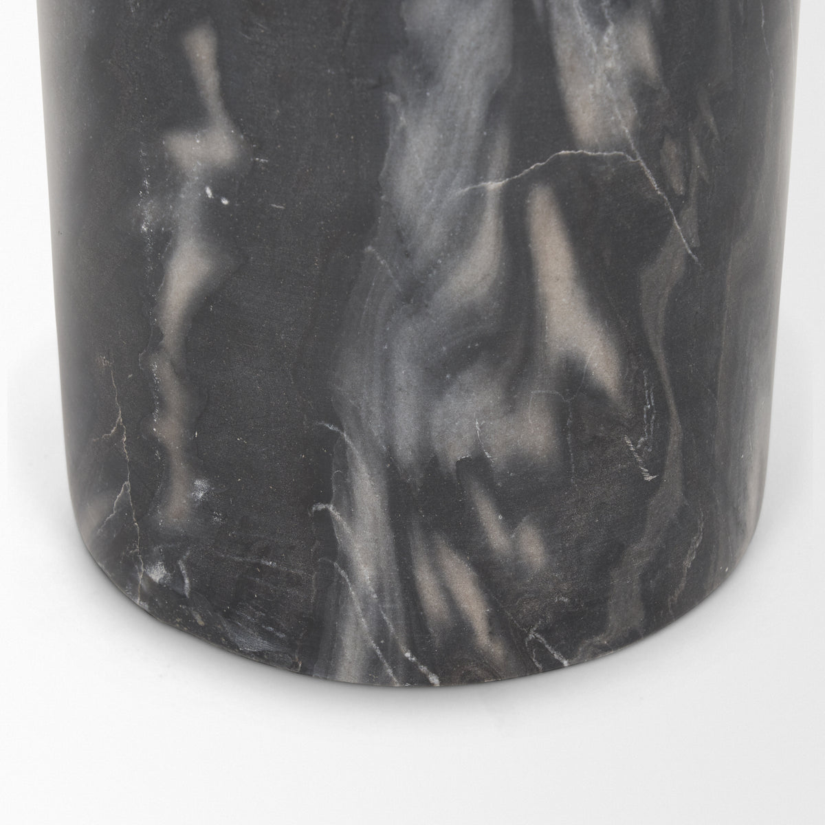 Taite Dark Gray Solid Marble Pedestal Accent Table