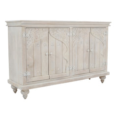 Taj White Accent Cabinet - Ornate Home