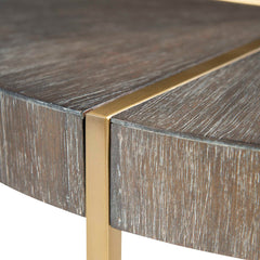 Taja Brass/Brown/Woodtone Round Accent Table - Ornate Home