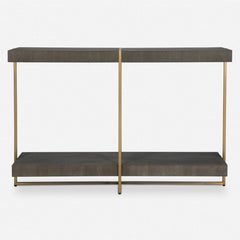 Taja Brass Modern / Wood Console Table - Ornate Home