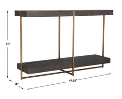 Taja Brass Modern / Wood Console Table - Ornate Home