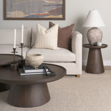 Takoda Dark Brown Wood Tapered Drum Nesting Coffee Tables - Ornate Home