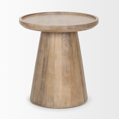 Takoda Light Brown Wood Tapered Drum Accent Table