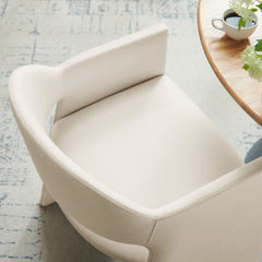 Talia Alabaster Performance Velvet Dining Armchair - Ornate Home