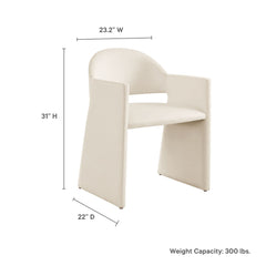 Talia Alabaster Performance Velvet Dining Armchair - Ornate Home