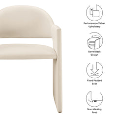 Talia Alabaster Performance Velvet Dining Armchair - Ornate Home