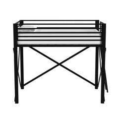Talia Black Full Loft Bed Bunk Bed and Ladder - Ornate Home