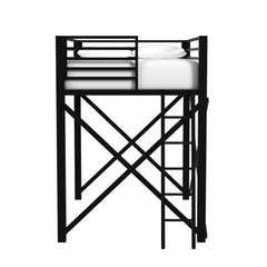 Talia Black Full Loft Bed Bunk Bed and Ladder - Ornate Home