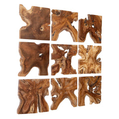Talia Brown/Woodtone Wood Wall Decor (Set of 9) - Ornate Home