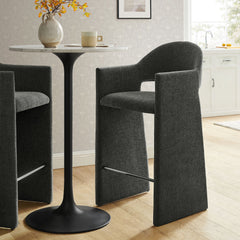 Talia Charcoal 41 Inch Upholstered Fabric Bar Stool - Ornate Home