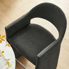 Talia Charcoal 41 Inch Upholstered Fabric Bar Stool - Ornate Home
