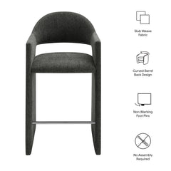 Talia Charcoal 41 Inch Upholstered Fabric Bar Stool - Ornate Home
