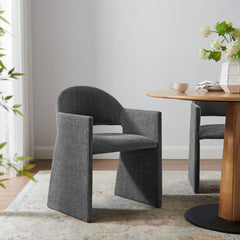 Talia Charcoal Upholstered Fabric Dining Armchair - Ornate Home