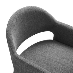 Talia Charcoal Upholstered Fabric Dining Armchair - Ornate Home