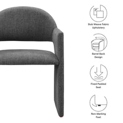 Talia Charcoal Upholstered Fabric Dining Armchair - Ornate Home