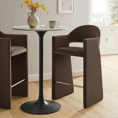 Talia Chocolate Brown 41 Inch Performance Velvet Bar Stool - Ornate Home