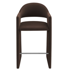 Talia Chocolate Brown 41 Inch Performance Velvet Bar Stool - Ornate Home