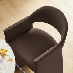 Talia Chocolate Brown 41 Inch Performance Velvet Bar Stool - Ornate Home