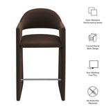 Talia Chocolate Brown 41 Inch Performance Velvet Bar Stool - Ornate Home