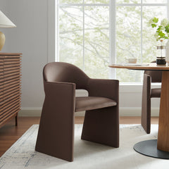 Talia Chocolate Brown Performance Velvet Dining Armchair - Ornate Home