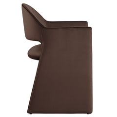 Talia Chocolate Brown Performance Velvet Dining Armchair - Ornate Home