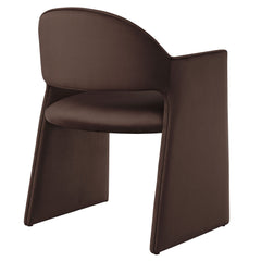 Talia Chocolate Brown Performance Velvet Dining Armchair - Ornate Home
