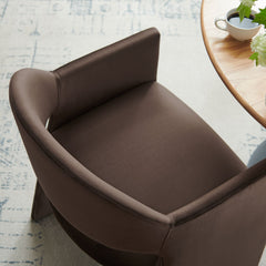 Talia Chocolate Brown Performance Velvet Dining Armchair - Ornate Home
