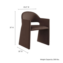 Talia Chocolate Brown Performance Velvet Dining Armchair - Ornate Home