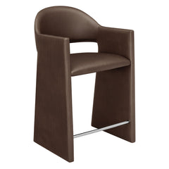 Talia Espresso 37 Inch Vegan Leather Counter Stool - Ornate Home
