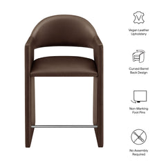 Talia Espresso 37 Inch Vegan Leather Counter Stool - Ornate Home