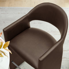 Talia Espresso 41 Inch Vegan Leather Bar Stool - Ornate Home