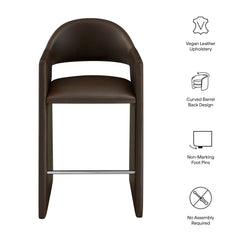 Talia Espresso 41 Inch Vegan Leather Bar Stool - Ornate Home