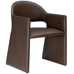Talia Espresso Vegan Leather Dining Armchair - Ornate Home