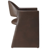 Talia Espresso Vegan Leather Dining Armchair - Ornate Home