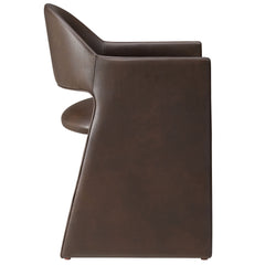 Talia Espresso Vegan Leather Dining Armchair - Ornate Home