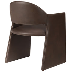 Talia Espresso Vegan Leather Dining Armchair - Ornate Home