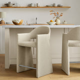 Talia Linen 37 Inch Upholstered Fabric Counter Stool - Ornate Home