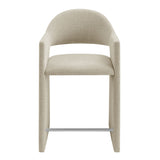 Talia Linen 37 Inch Upholstered Fabric Counter Stool - Ornate Home
