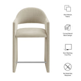 Talia Linen 37 Inch Upholstered Fabric Counter Stool - Ornate Home