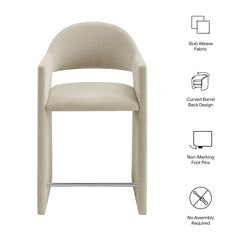 Talia Linen 37 Inch Upholstered Fabric Counter Stool - Ornate Home