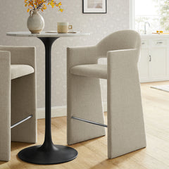 Talia Linen 41 Inch Upholstered Fabric Bar Stool - Ornate Home