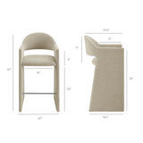 Talia Linen 41 Inch Upholstered Fabric Bar Stool - Ornate Home
